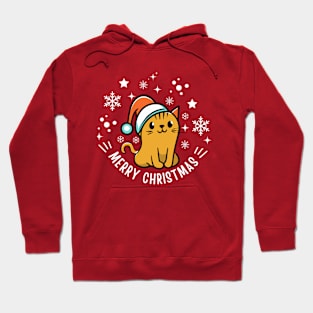 Merry Christmas cat snowflakes design Hoodie